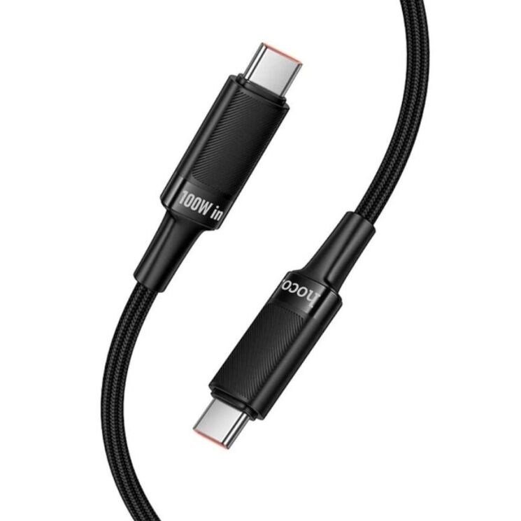 Кабель Hoco U153 Type-C to Type-C (100W, 1.2m) - Black: фото 2 з 9