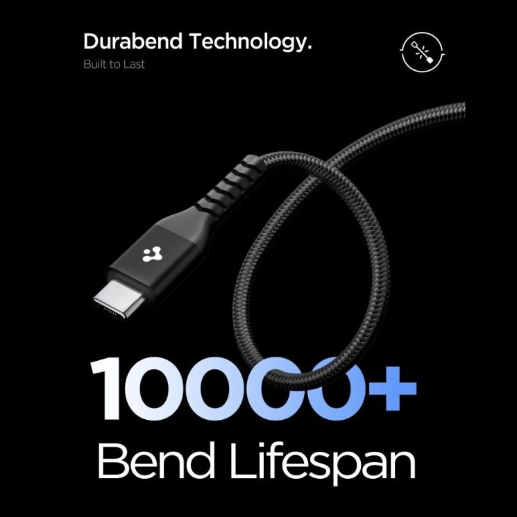 Кабель Spigen EB10010CCA Essential Type-C to Type-C (100W, 1m) ACA11103 - Black (896525B) Кабель Spigen EB10010CCA Essential Type-C to Type-C (100W, 1m) ACA11103 - Black: фото 5 из 7