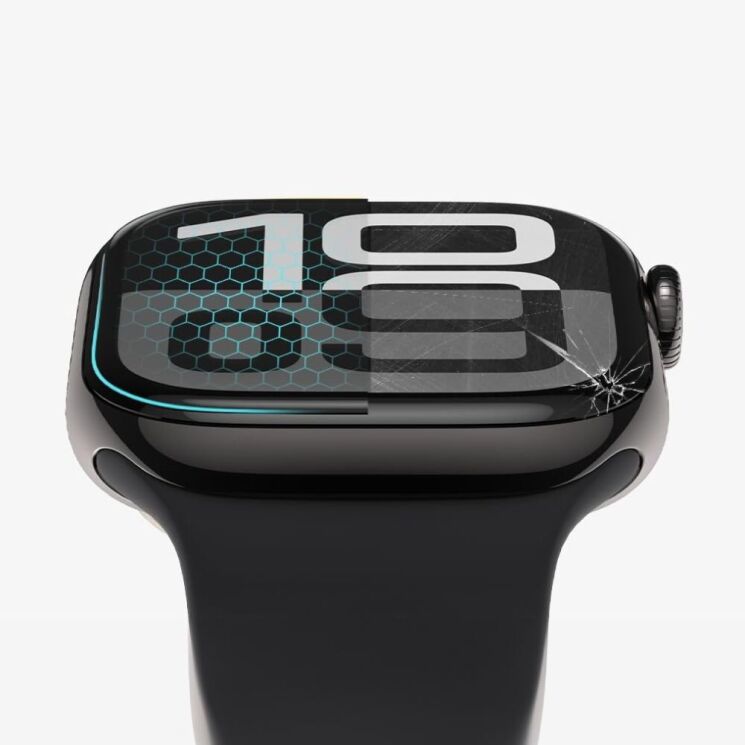 Комплект защитных стекол (2шт) HOFI Hybrid Pro+ Set для Apple Watch 10 46 mm - Black: фото 3 из 4