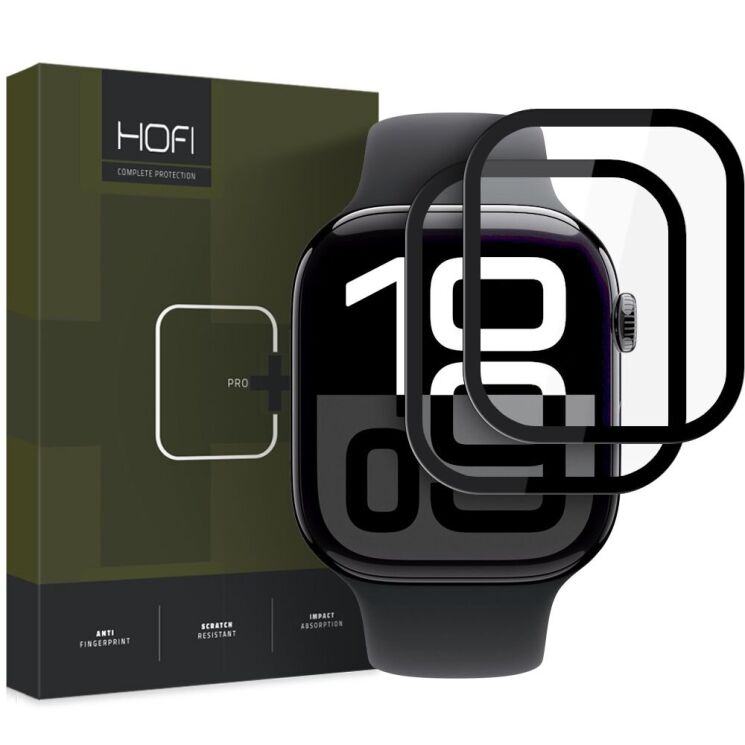 Комплект защитных стекол (2шт) HOFI Hybrid Pro+ Set для Apple Watch 10 46 mm - Black: фото 1 из 4