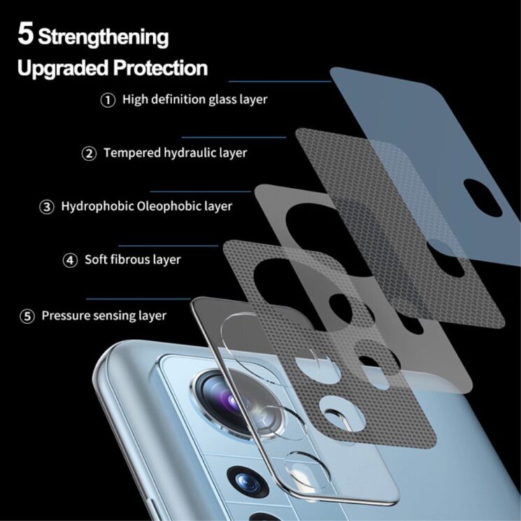 Комплект защитных стекол (2шт) на камеру ENKAY 9H Lens Glass Set для Xiaomi 12 Pro: фото 4 из 10