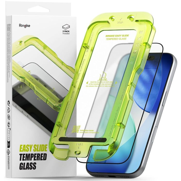 Комплект захисних стекол (2шт) Ringke Easy Slide Tempered Glass для iPhone 17 Pro (8800328811423): фото 1 з 18