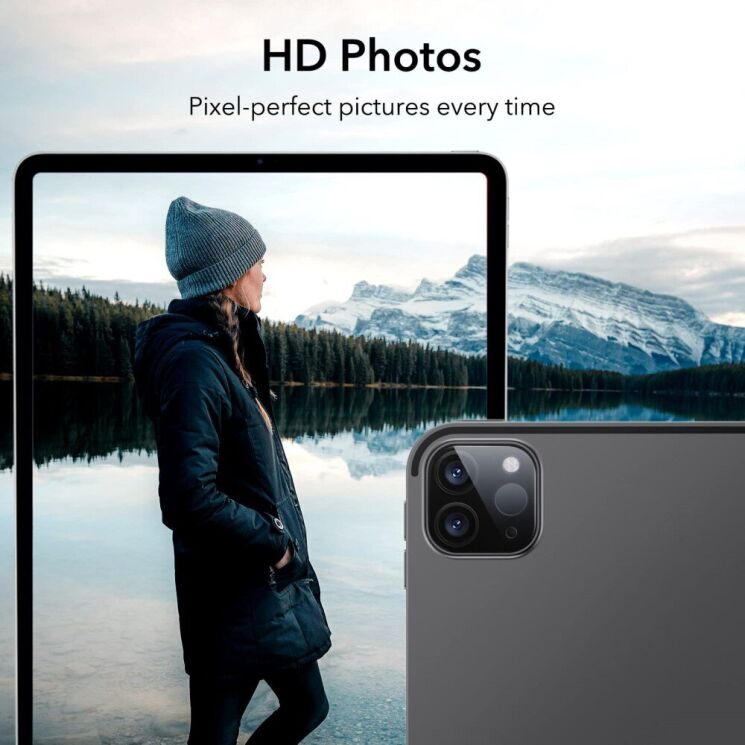 Комплект защитных стекол на камеру ESR Lens Protector для Apple iPad Pro 13 (2024) / Pro 11 / Pro 12.9 (2020/2021/2022) - Black: фото 3 из 8