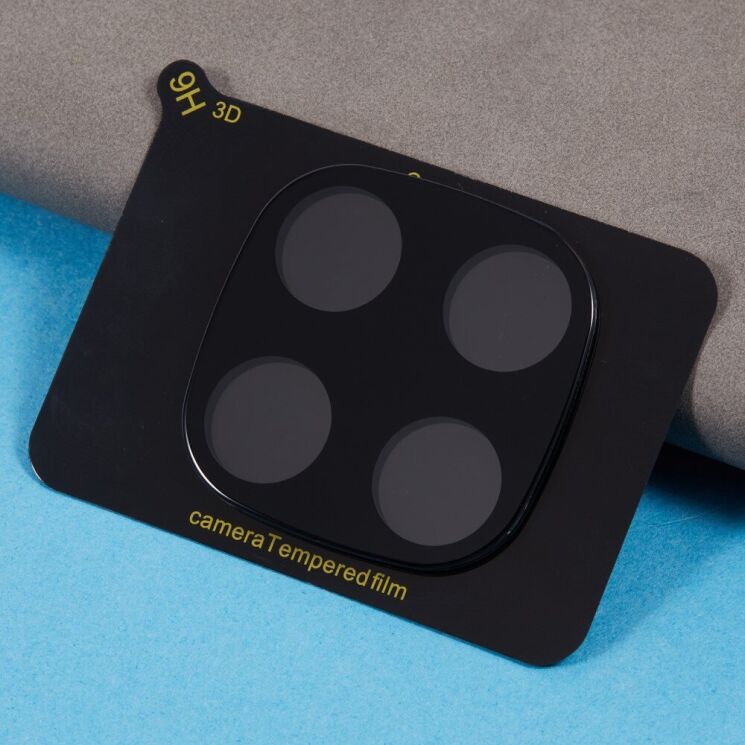 Комплект защитных стекол на заднюю камеру Deexe Black Lens Protector для Xiaomi Redmi Note 14 Pro - Black: фото 3 из 5