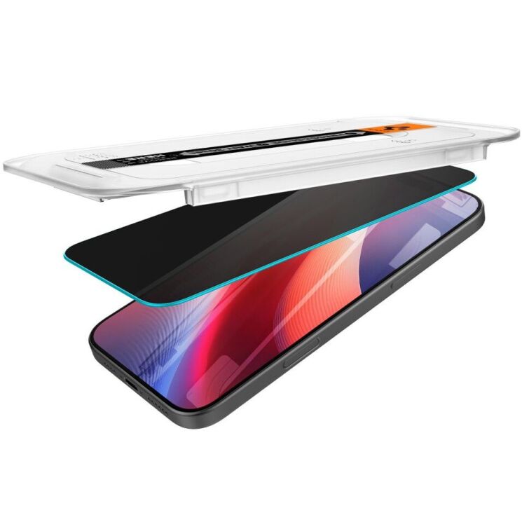 Комплект защитных стекол Spigen (SGP) GLAS.tR EZ Fit Privacy для iPhone 16 Pro Max / 17 Pro Max (AGL07908): фото 6 из 13