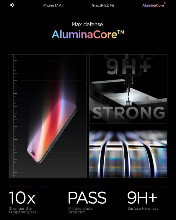 Комплект захисних стекол Spigen (SGP) GLAS.tR EZ Fit Sensor Protected для iPhone Air (AGL09861): фото 10 з 14