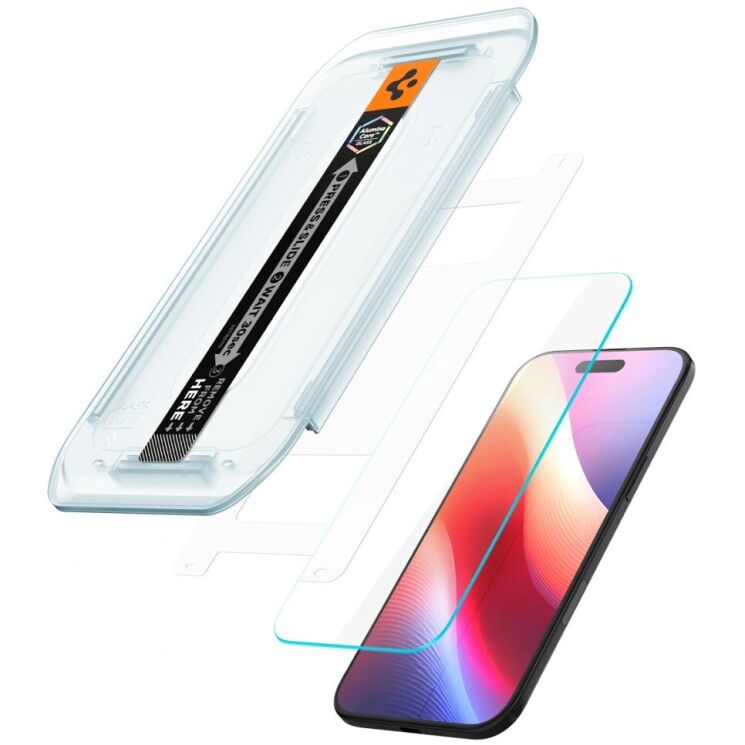 Комплект захисних стекол Spigen (SGP) GLAS.tR EZ Fit Sensor Protected для iPhone Air (AGL09861): фото 4 з 14