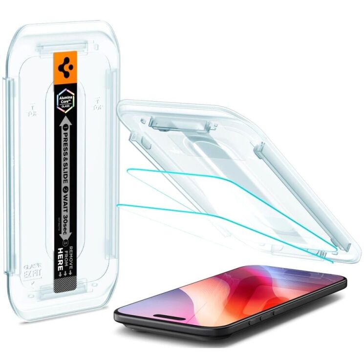 Комплект захисних стекол Spigen (SGP) GLAS.tR EZ Fit Sensor Protected для iPhone Air (AGL09861): фото 2 з 14