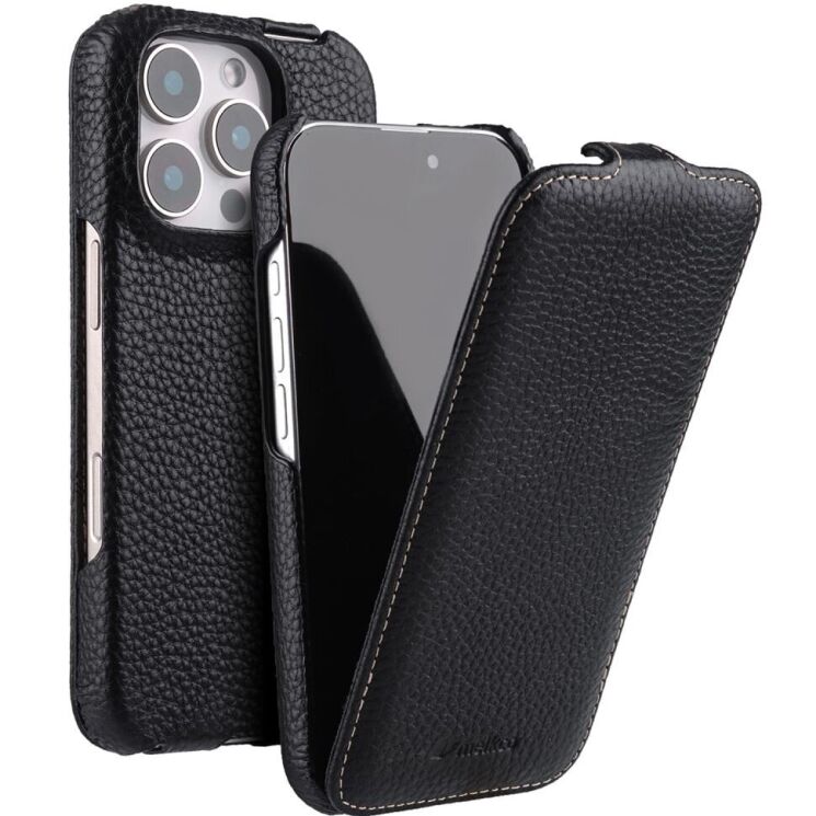 Шкіряний чохол MELKCO Jacka Type для Apple iPhone 16 Pro Max - Black: фото 1 з 4