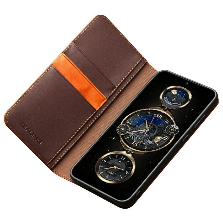 Кожаный чехол QIALINO Classic Case для Samsung Galaxy S25 Plus (S936) - Dark Brown: фото 2 из 13