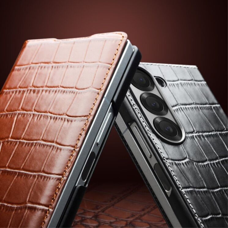 Кожаный чехол QIALINO Croco Case для Samsung Galaxy Fold 6 - Black: фото 7 из 7