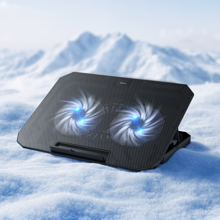 Охлаждающая подставка для ноутбука Hoco GA4 Jade Cooling Stand - Black (982321B) Охлаждающая подставка для ноутбука Hoco GA4 Jade Cooling Stand - Black: фото 7 из 8