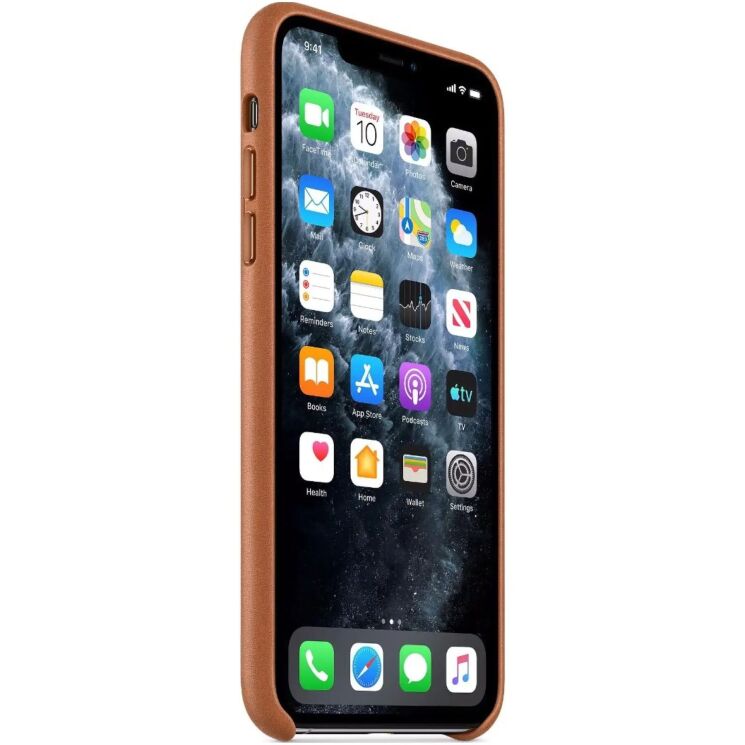 Оригинальный чехол Leather Case для Apple iPhone 11 Pro Max (MX0D2) - Saddle Brown: фото 5 из 6