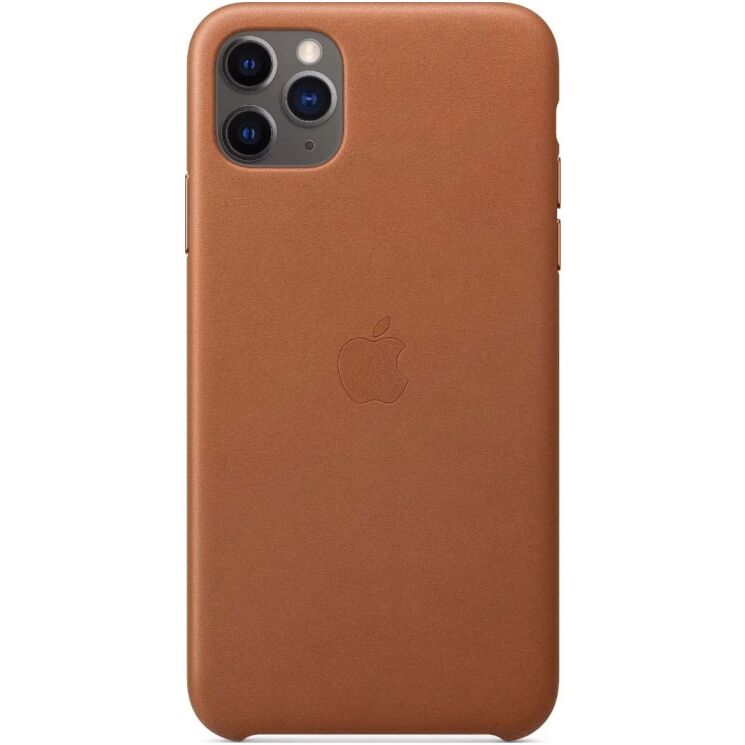 Оригинальный чехол Leather Case для Apple iPhone 11 Pro Max (MX0D2) - Saddle Brown: фото 2 из 6