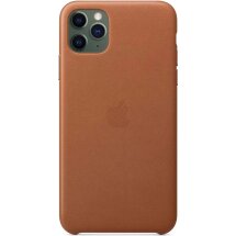 Оригинальный чехол Leather Case для Apple iPhone 11 Pro Max (MX0D2) - Saddle Brown: фото 1 из 6