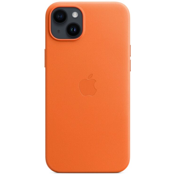 Оригінальний чохол Leather Case with MagSafe для Apple iPhone 14 Plus (MPPF3) - Orange: фото 5 з 5