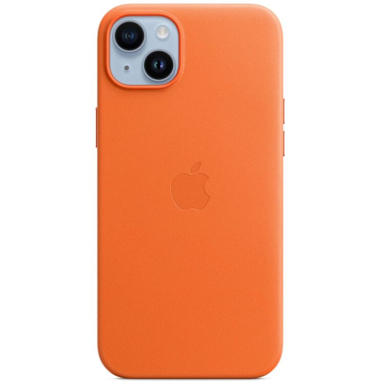 Оригінальний чохол Leather Case with MagSafe для Apple iPhone 14 Plus (MPPF3) - Orange: фото 1 з 5