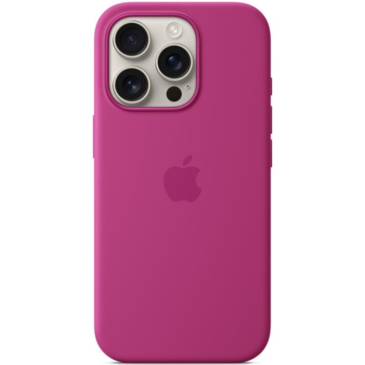 Оригинальный чехол Silicone Case with MagSafe для Apple iPhone 16 Pro (MYYN3) - Fuchsia: фото 3 из 5