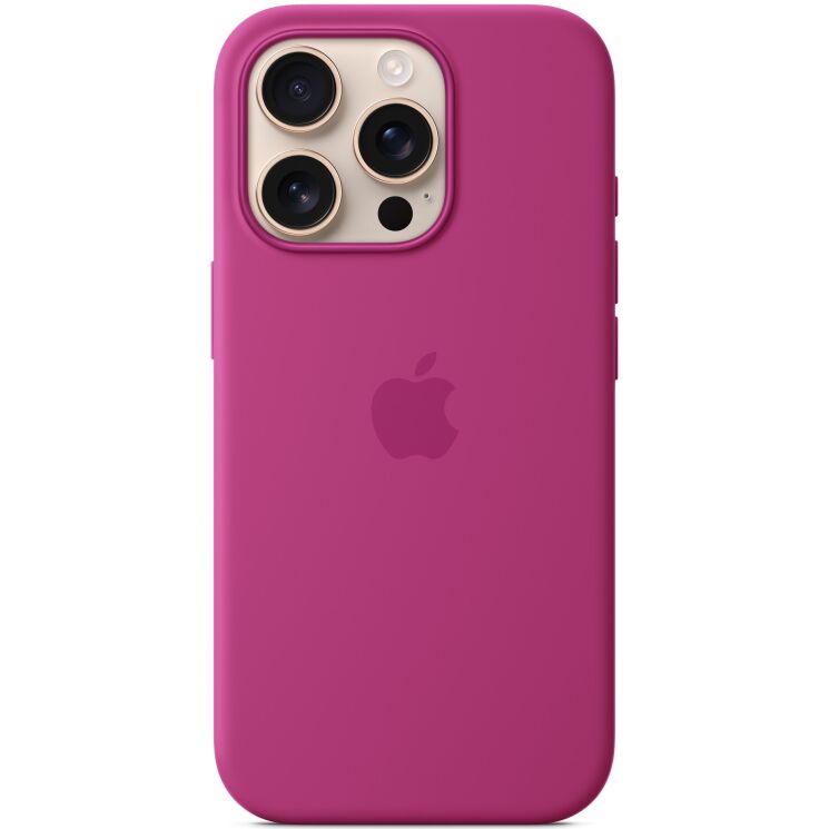 Оригинальный чехол Silicone Case with MagSafe для Apple iPhone 16 Pro (MYYN3) - Fuchsia: фото 2 из 5