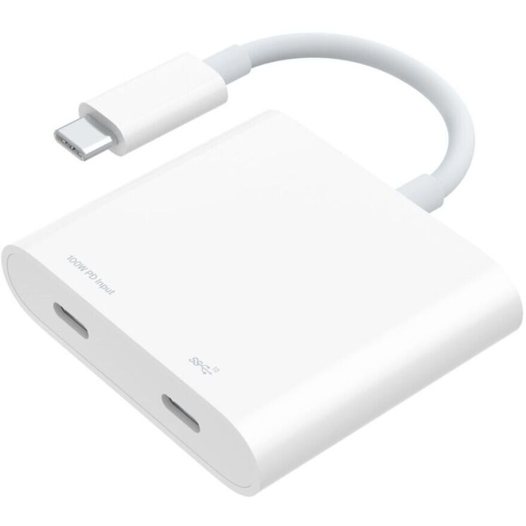 Перехідник Belkin Connect Type-C to Dual-Port Type-C (100W, 0.15m) WCZ002dsWH-APL - White: фото 2 з 7
