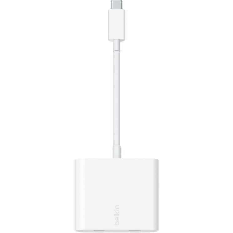Перехідник Belkin Connect Type-C to Dual-Port Type-C (100W, 0.15m) WCZ002dsWH-APL - White: фото 5 з 7