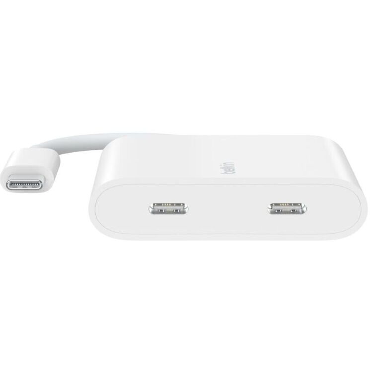 Перехідник Belkin Connect Type-C to Dual-Port Type-C (100W, 0.15m) WCZ002dsWH-APL - White: фото 3 з 7