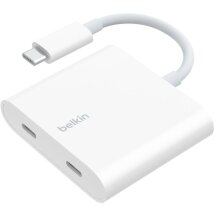Перехідник Belkin Connect Type-C to Dual-Port Type-C (100W, 0.15m) WCZ002dsWH-APL - White: фото 1 з 7