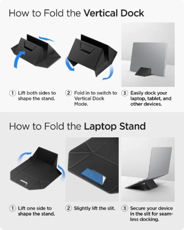 Подставка для ноутбука Spigen Slim Fold Laptop Stand LD201-S9 (AMP11118) - Black (982329B) Подставка для ноутбука Spigen Slim Fold Laptop Stand LD201-S9 (AMP11118) - Black: фото 13 из 16