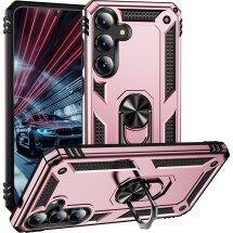 Противоударный чехол с подставкой Deexe Armor Case для Samsung Galaxy S26 FE - Rose Gold: фото 1 из 7