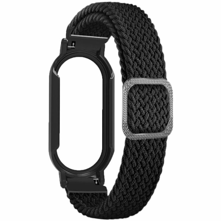 Ремешок Deexe Braided Nylon для Xiaomi Mi Smart Band 8 - Black+Black Case: фото 3 из 3
