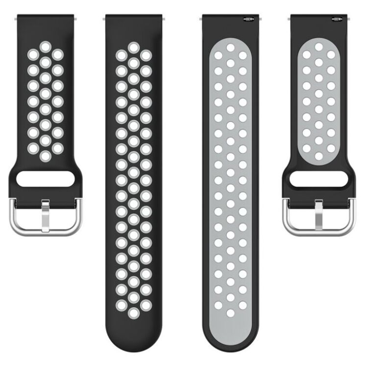 Ремешок Deexe Dual Color для Samsung Galaxy Watch 3 (45mm) - Black / Grey: фото 5 из 5