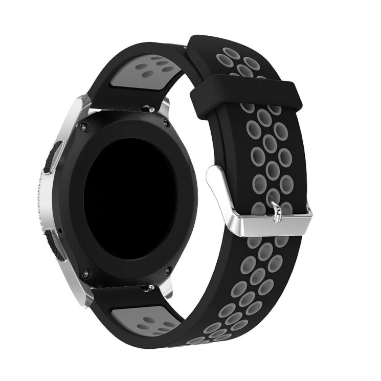 Ремешок Deexe Dual Color для Samsung Galaxy Watch 46mm / Watch 3 45mm / Gear S3 - Black/Grey: фото 2 из 4