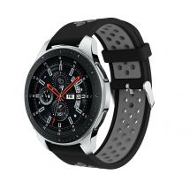 Ремешок Deexe Dual Color для Samsung Galaxy Watch 46mm / Watch 3 45mm / Gear S3 - Black/Grey: фото 1 из 4