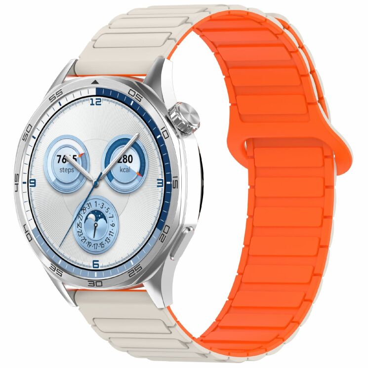 Ремешок Deexe Flexible Fit для часов с шириной крепления 20 мм - Starlight / Orange: фото 2 из 9