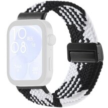 Ремешок Deexe Knitted Strap для Huawei Watch Fit 3 / Fit 4 / Fit 4 Pro - Black / White: фото 1 из 7