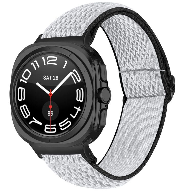Ремінець Deexe Knitted Strap для Samsung Galaxy Watch Ultra (2025) - Black / White: фото 2 з 6