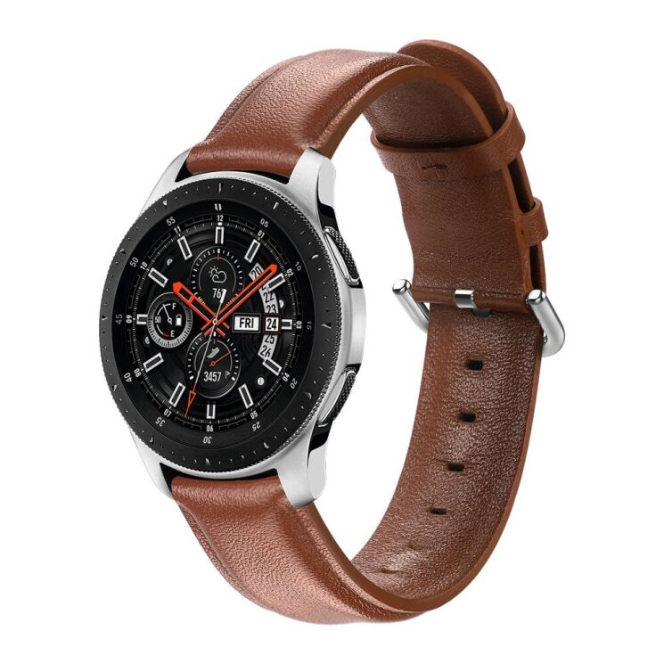 Ремешок Deexe Leather Strap для Huawei Watch GT 2e - Brown: фото 1 из 6