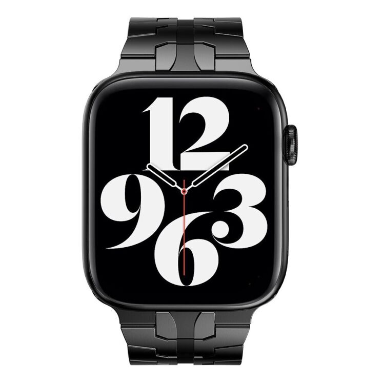 Ремінець Deexe Metal Strap для Apple Watch 46 / 45 / 44 / SE 44 / 42 (Series 1-3) / Ultra / Ultra 2 / Ultra 3 - Black: фото 3 з 9