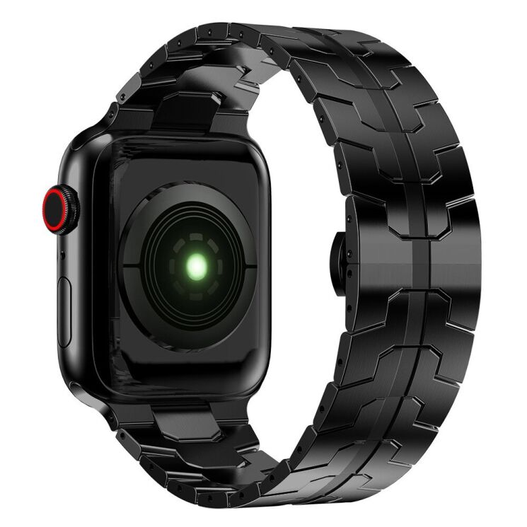 Ремінець Deexe Metal Strap для Apple Watch 46 / 45 / 44 / SE 44 / 42 (Series 1-3) / Ultra / Ultra 2 / Ultra 3 - Black: фото 1 з 9
