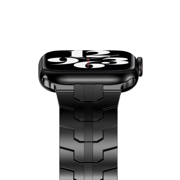 Ремінець Deexe Metal Strap для Apple Watch 46 / 45 / 44 / SE 44 / 42 (Series 1-3) / Ultra / Ultra 2 / Ultra 3 - Black: фото 4 з 9