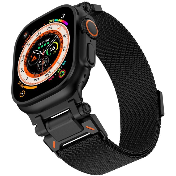 Ремінець Deexe Milanese Design для Apple Watch 46 / 45 / 44 / SE 44 / 42 (Series 1-3) / Ultra / Ultra 2 / Ultra 3 - Black: фото 8 з 8