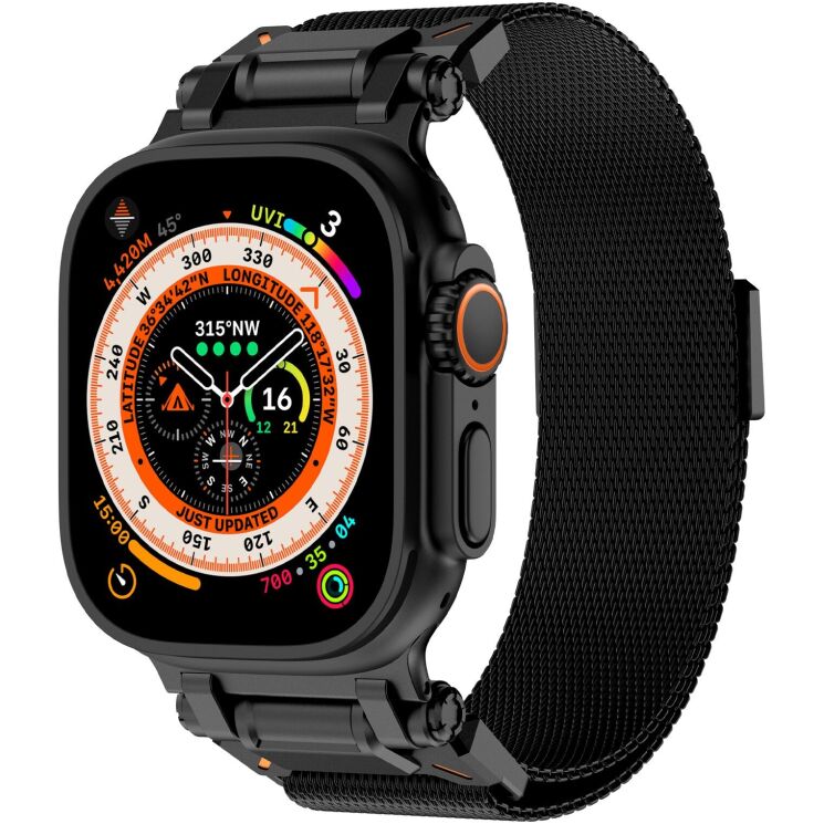 Ремінець Deexe Milanese Design для Apple Watch 46 / 45 / 44 / SE 44 / 42 (Series 1-3) / Ultra / Ultra 2 / Ultra 3 - Black: фото 4 з 8