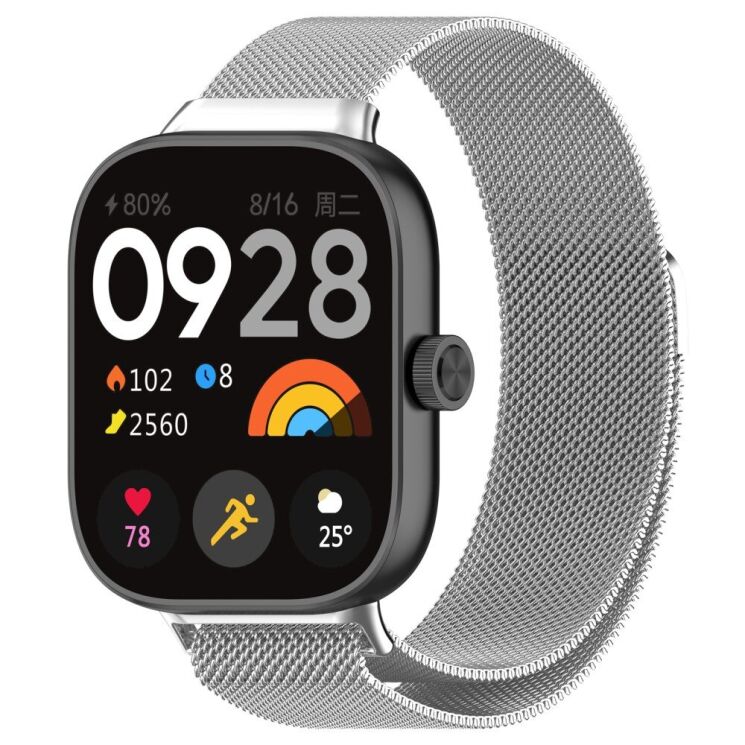Ремешок Deexe Milanese Stainless Steel для Xiaomi Redmi Watch 4 / Mi Smart Band 8 Pro / Band 9 Pro - Silver: фото 4 из 10