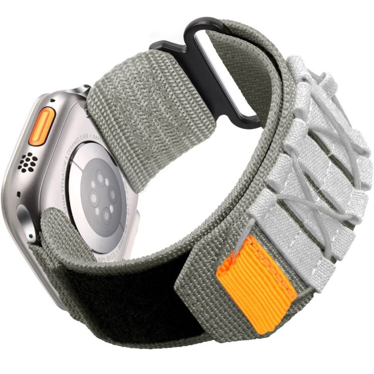 Ремінець Deexe Military для Apple Watch 46 / 45 / 44 / SE 44 / 42 (Series 1-3) / Ultra / Ultra 2 - White / Grey: фото 1 з 8