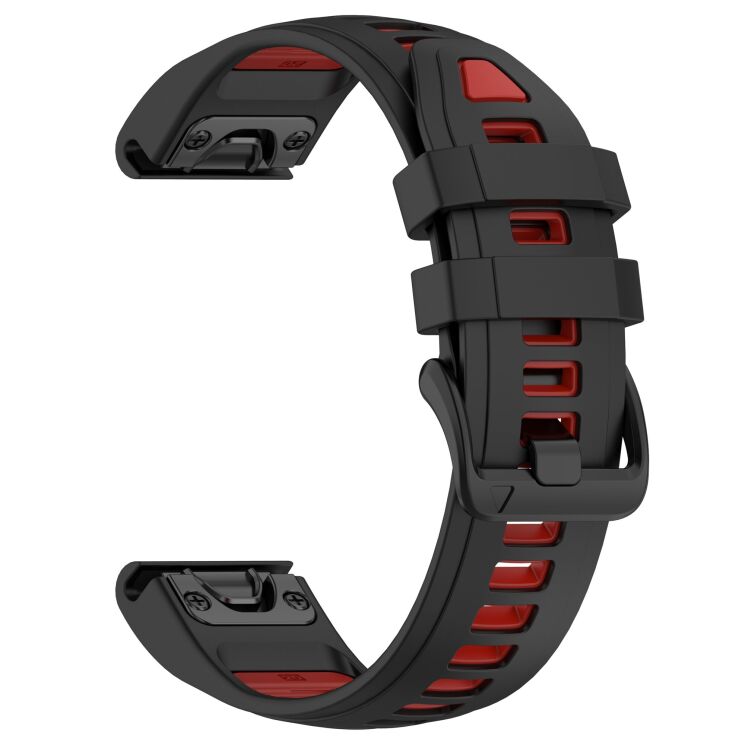 Ремінець Deexe Modern Strap для годинників Garmin з шириною кріплення QuickFit 20mm - Black / Red: фото 3 з 7