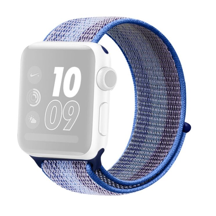 Ремінець Deexe Nylon Loop для Apple Watch 42 (Series 10/11) / 41 / 40 / SE 40 / 38 - Stripe Blue: фото 1 з 6