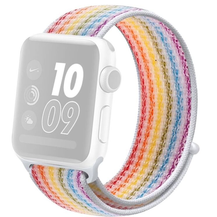 Ремінець Deexe Nylon Loop для Apple Watch 46 / 45 / 44 / SE 44 / 42 (Series 1-3) / Ultra / Ultra 2 / Ultra 3 - Color Stripe: фото 1 з 6