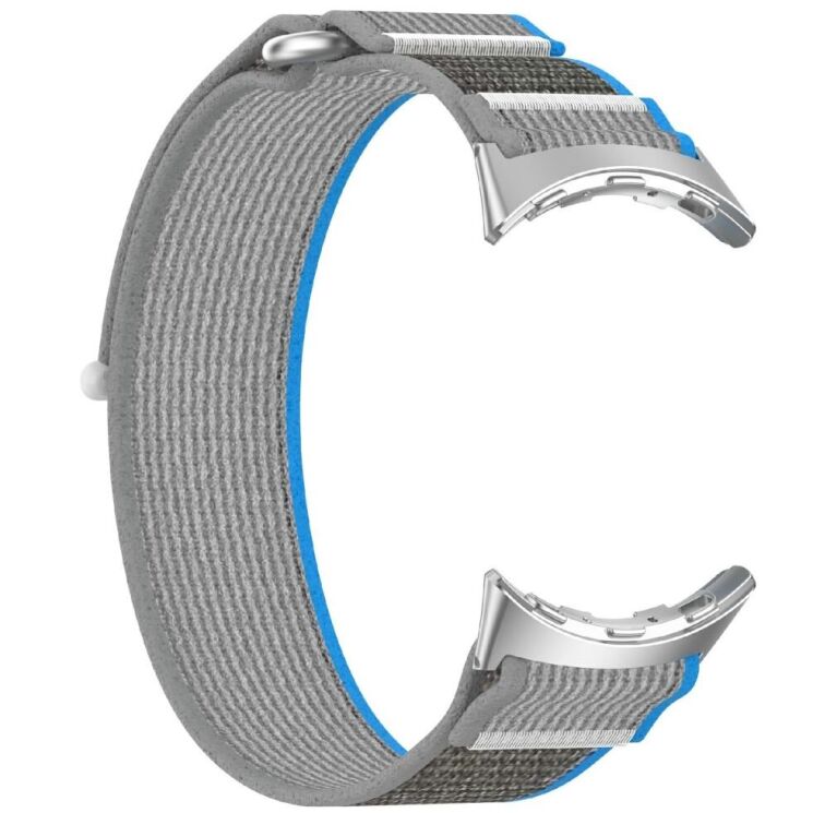 Ремешок Deexe Nylon Strap для Google Pixel Watch 3 (45mm) - Blue / Grey: фото 3 из 6