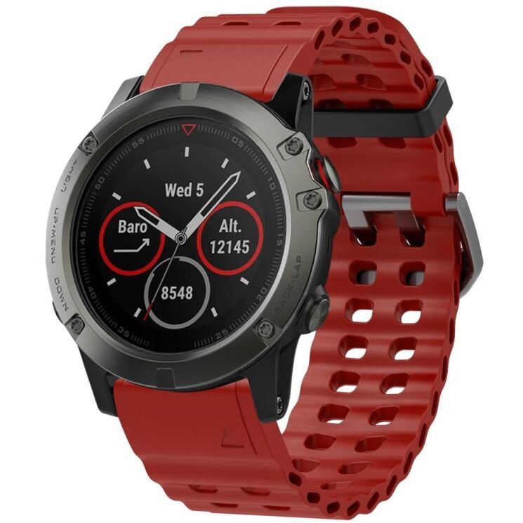 Ремешок Deexe Ocean Strap для часов Garmin c креплением Quick Fit 26mm - Wine Red: фото 4 из 6