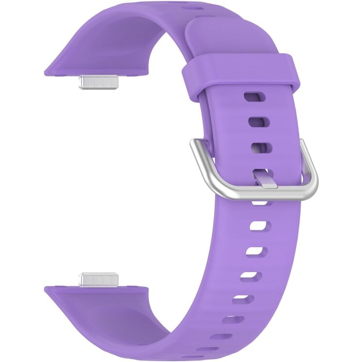 Ремінець Deexe Silicone Band для Huawei Watch Fit 3 / Fit 4 / Fit 4 Pro - Purple: фото 3 з 10